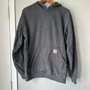 Carhartt Charcoal Gray Pullover Hoodie with Logo Patch